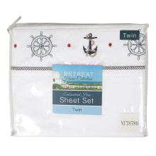 4 Pcs Embroidery Cotton Bed Sheet Set Bedding Set